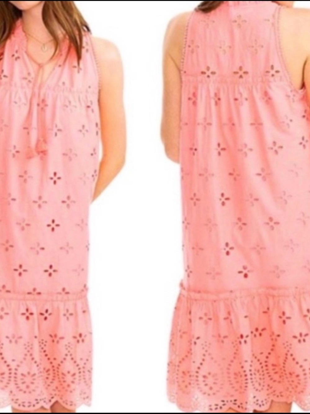 Southern Tide Coral Pink Eyelet Lace Dress Size Medium